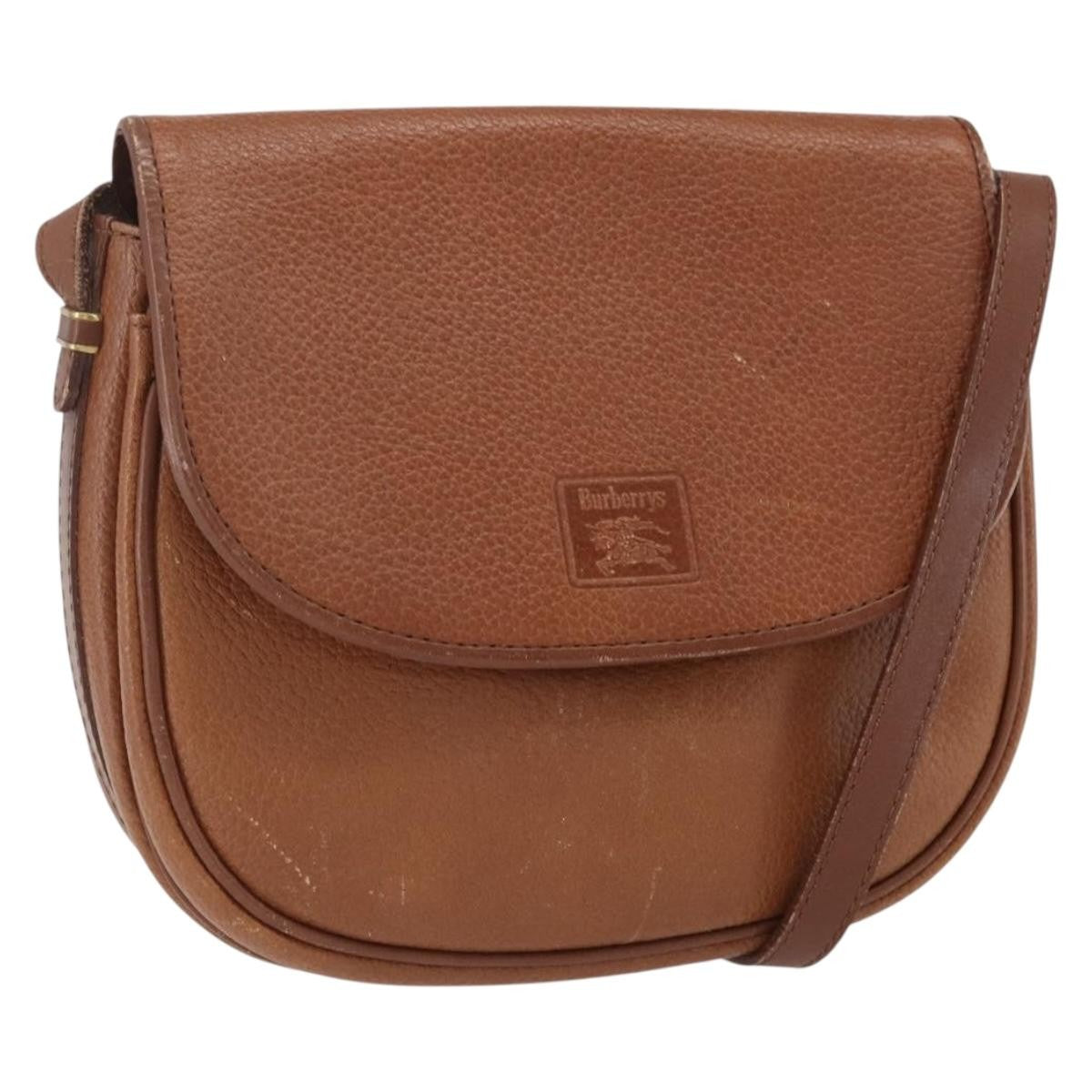 Burberry Vintage Shoulder Bag Leather Brown Leather Shoulder Bag