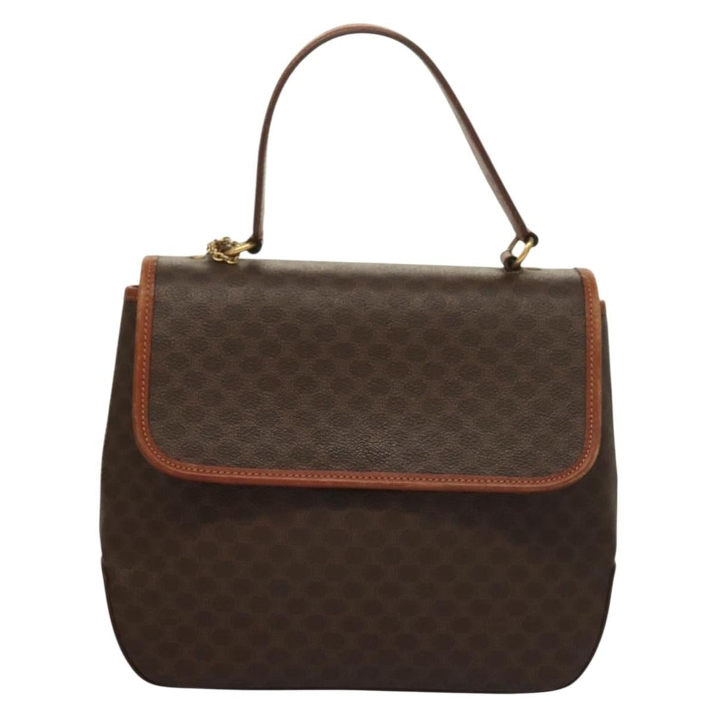 Celine Triomphe Vintage Handbag Macadam Canvas Brown Canvas Bag
