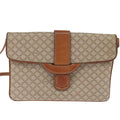 Celine Vintage Macadam Shoulder Bag Canvas And Leather Beige Canvas Shoulder Bag Bag