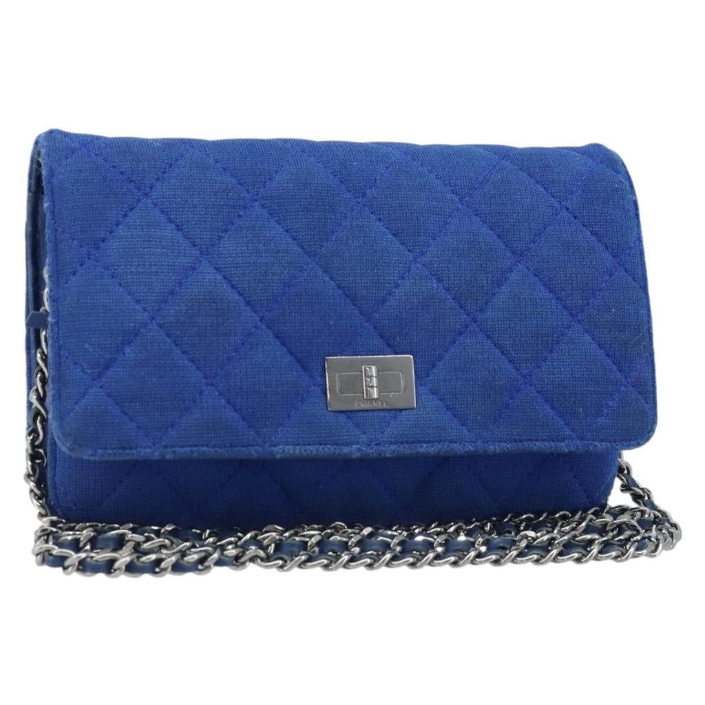 Chanel Wallet On Chain Canvas Navy Canvas Shoulder Bag Bag