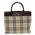 Burberry Nova Check Tote Canvas And Leather Beige Canvas Tote Bag