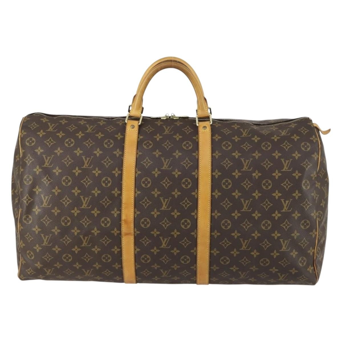 Louis Vuitton Keepall Bag Monogram Canvas Brown Canvas Travel Bag