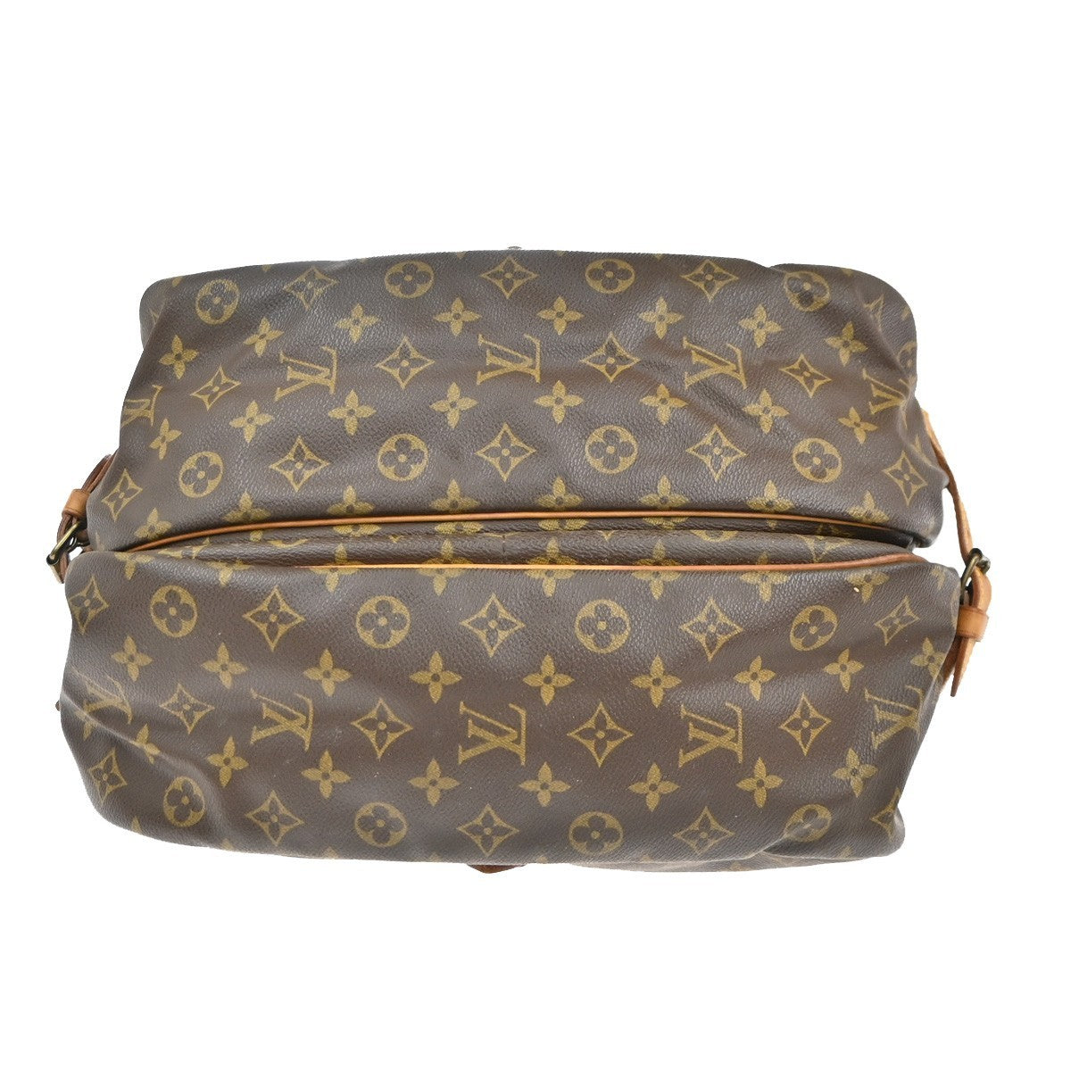 Louis Vuitton Saumur Handbag Monogram Canvas Brown Leather Shoulder Bag