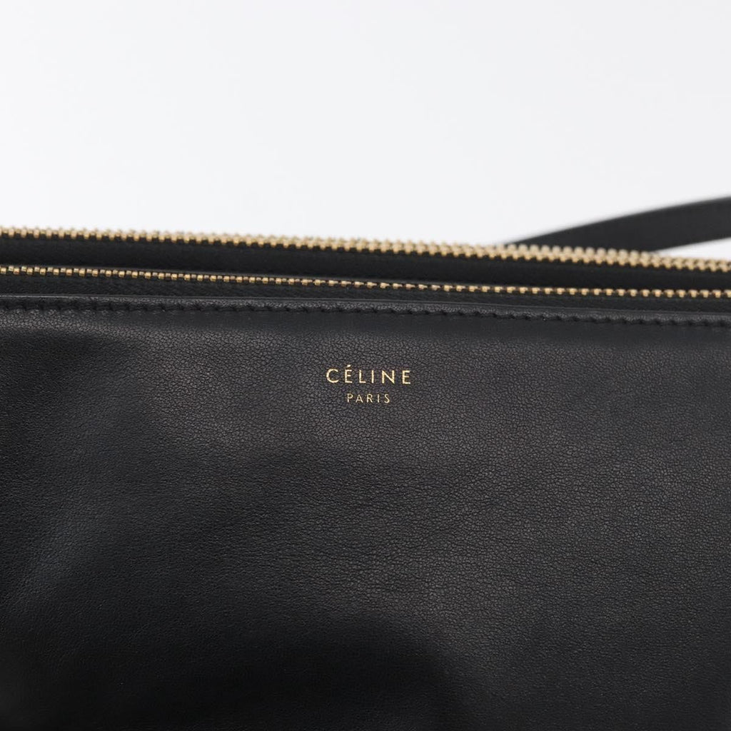 Celine Trio Crossbody Bag Leather Black Leather Shoulder Bag Bag