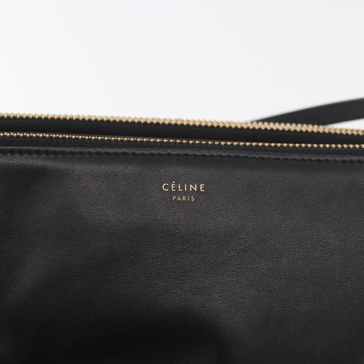 Celine Trio Crossbody Bag Leather Black Leather Shoulder Bag Bag