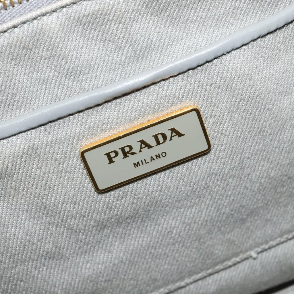 Prada Canapa Tote Canvas Gray Canvas Bag