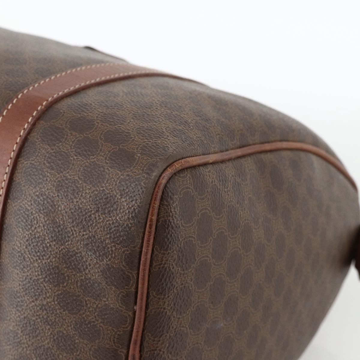 Celine Macadam Handbag Macadam With Leather Brown Canvas Handbag