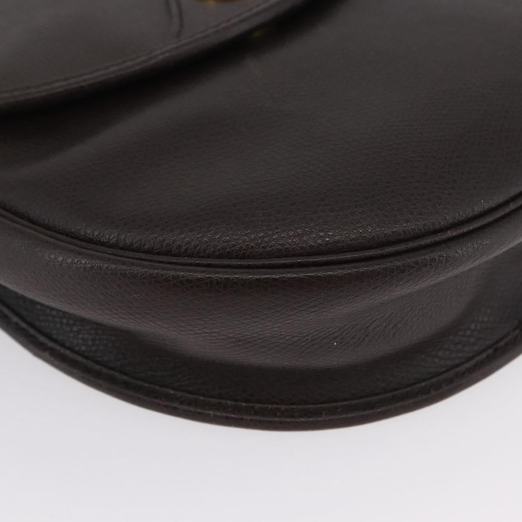 Christian Dior Vintage Cd Logo Shoulder Bag Leather Brown Leather Shoulder Bag Bag (Pre-Owned)