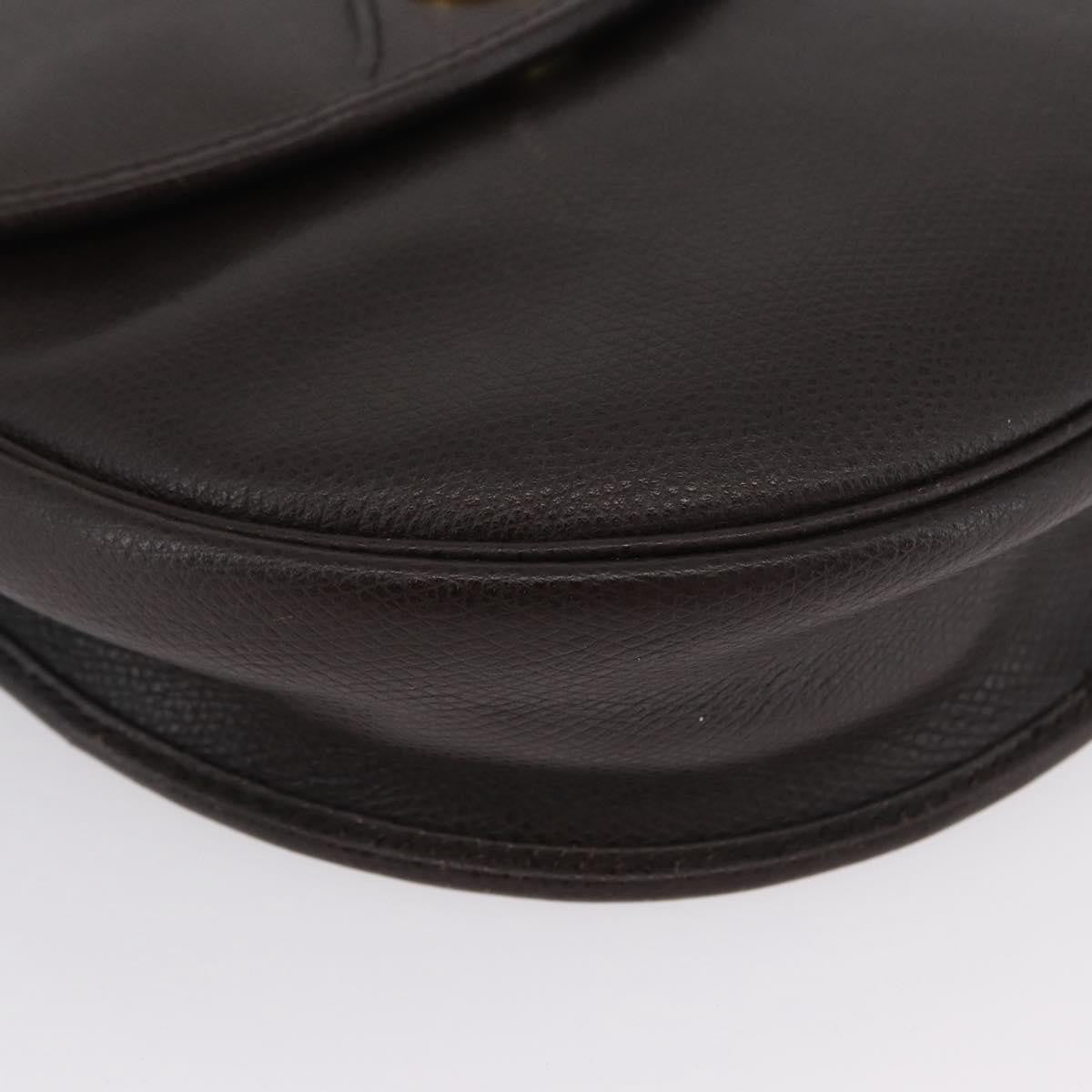 Christian Dior Vintage Cd Logo Shoulder Bag Leather Brown Leather Shoulder Bag Bag (Pre-Owned)