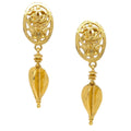 Chanel Cc Oval Tag Drop Hoop Earrings Metal Gold Gold_Plated Earrings Jewelry