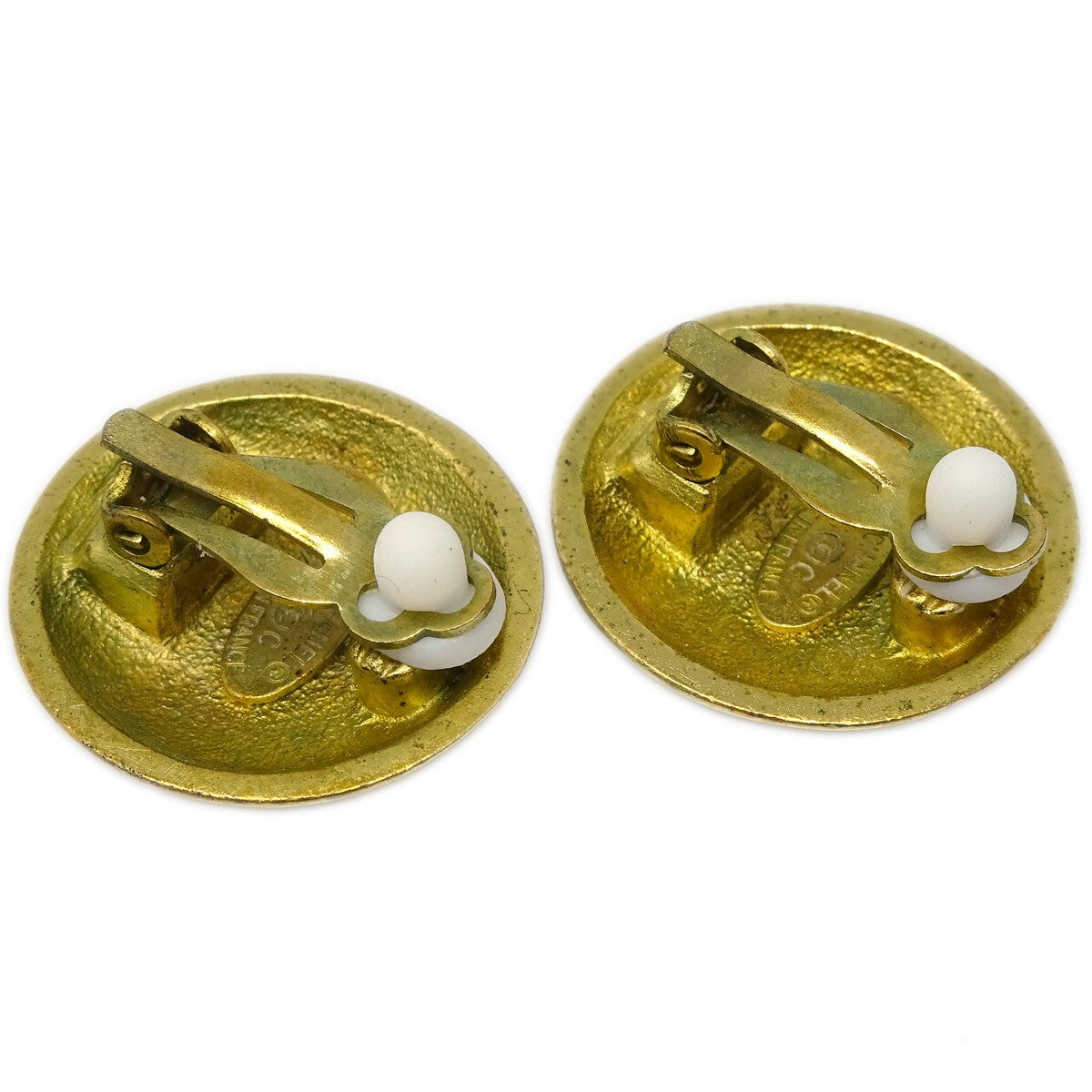 Chanel Cc Button Clip-On Earrings Metal Gold Gold_Plated Earrings Jewelry