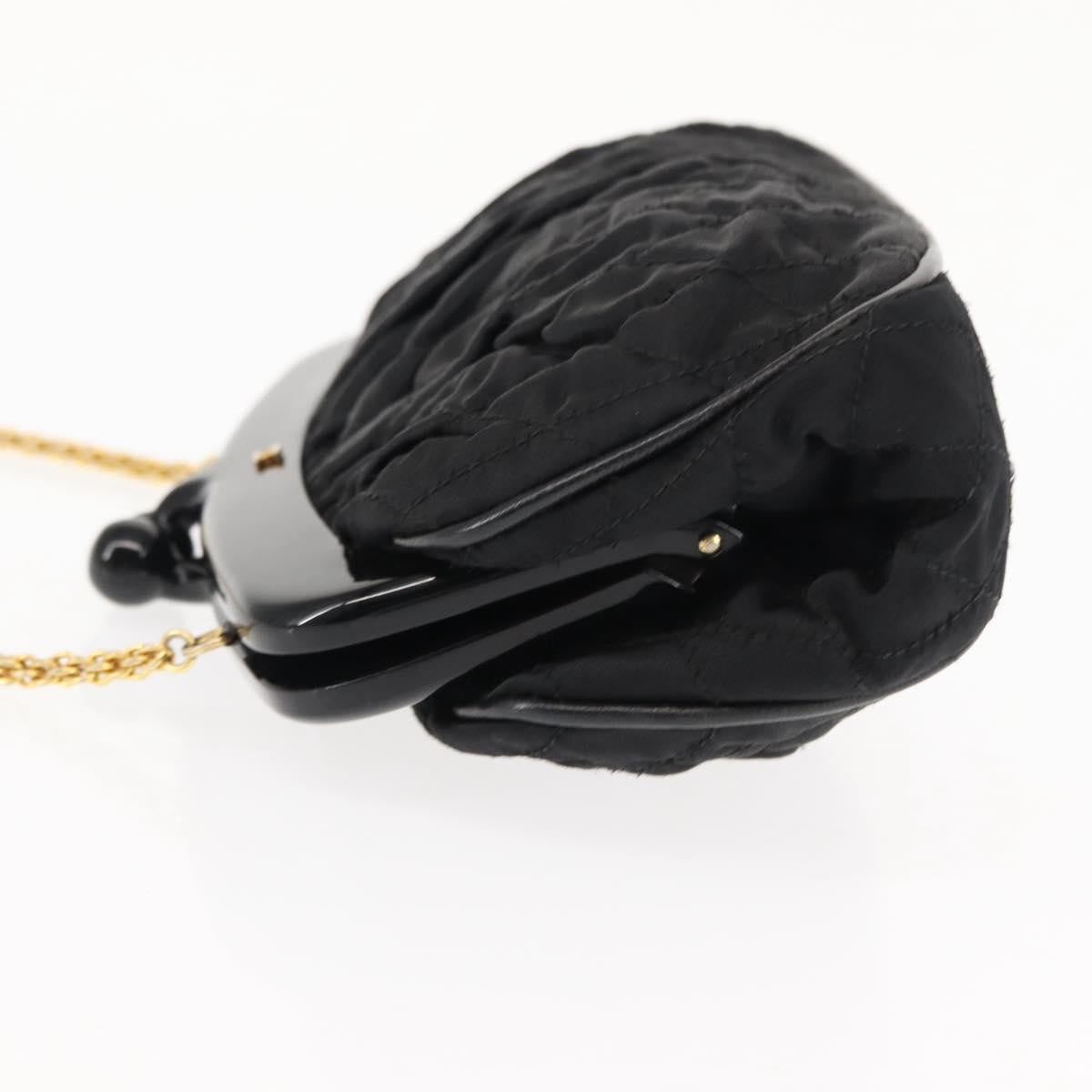 Chanel Chain Clutch Canvas And Leather Black Satin Shoulder Bag Bag