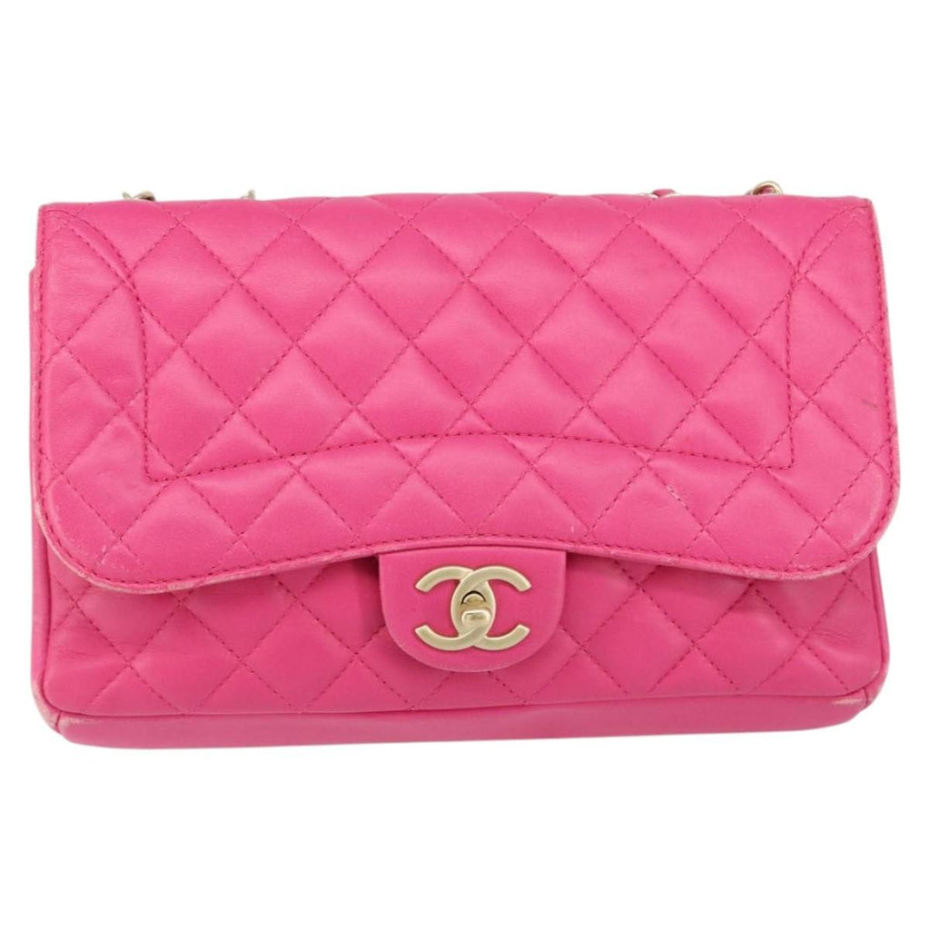 Chanel Mademoiselle Chic Flap Bag Quilted Lambskin Pink Leather Shoulder Bag Bag