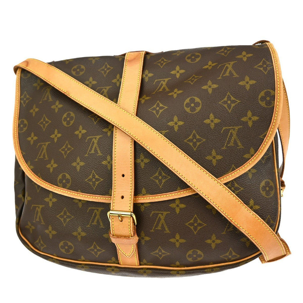 Louis Vuitton Saumur Handbag Monogram Canvas Brown Canvas Shoulder Bag