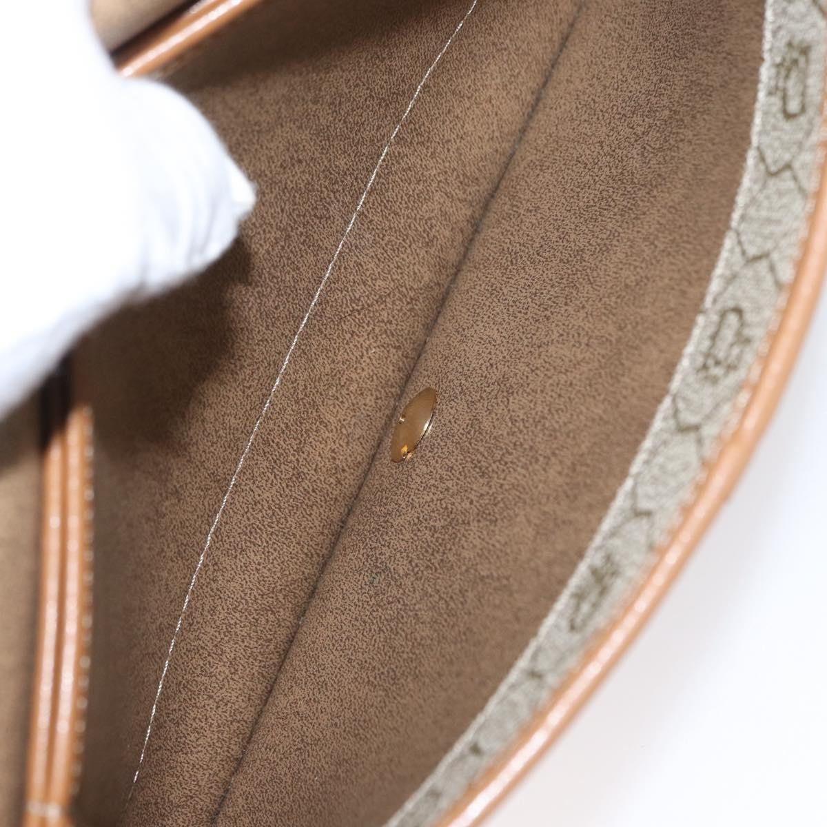 Christian Dior Vintage Honeycomb Chain Canvas Beige Canvas Shoulder Bag Bag (Pre-Owned)