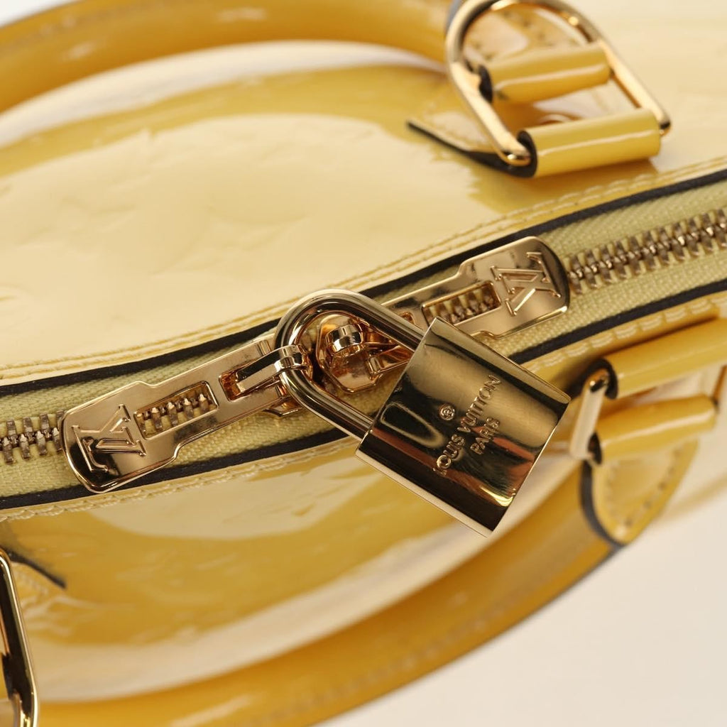 Louis Vuitton Alma Handbag Monogram Vernis Yellow Patent_Leather Handbag
