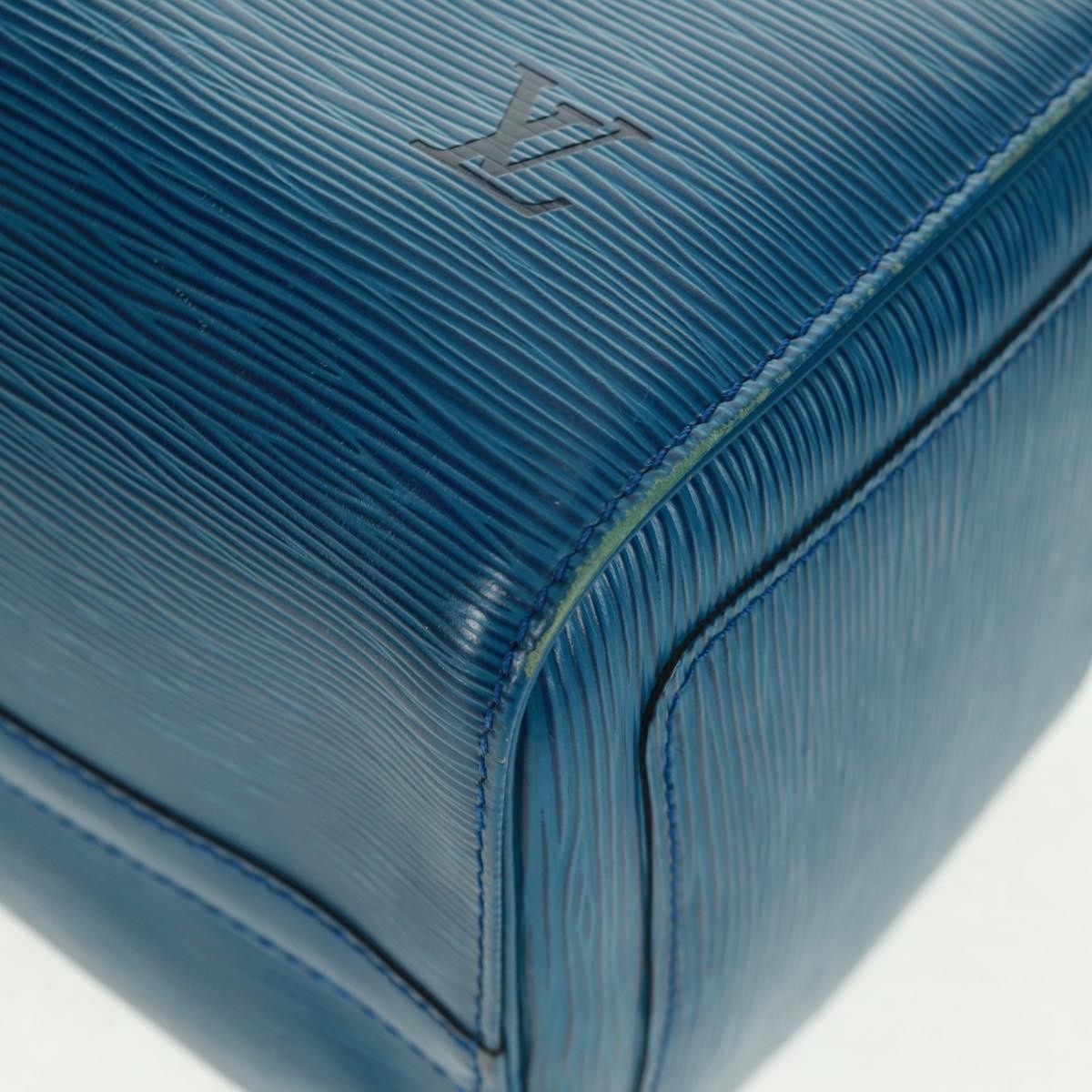 Louis Vuitton Speedy Handbag Epi Leather Blue Leather Handbag