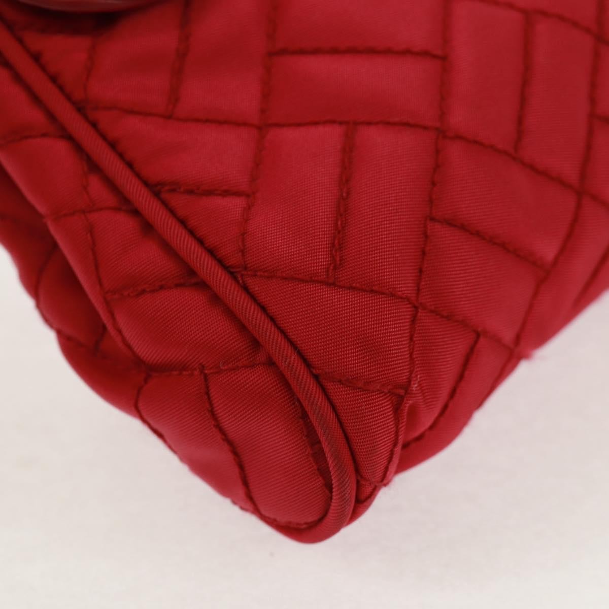 Prada Pushlock Chain Flap Bag Quilted Tessuto Red Nylon Shoulder Bag Bag