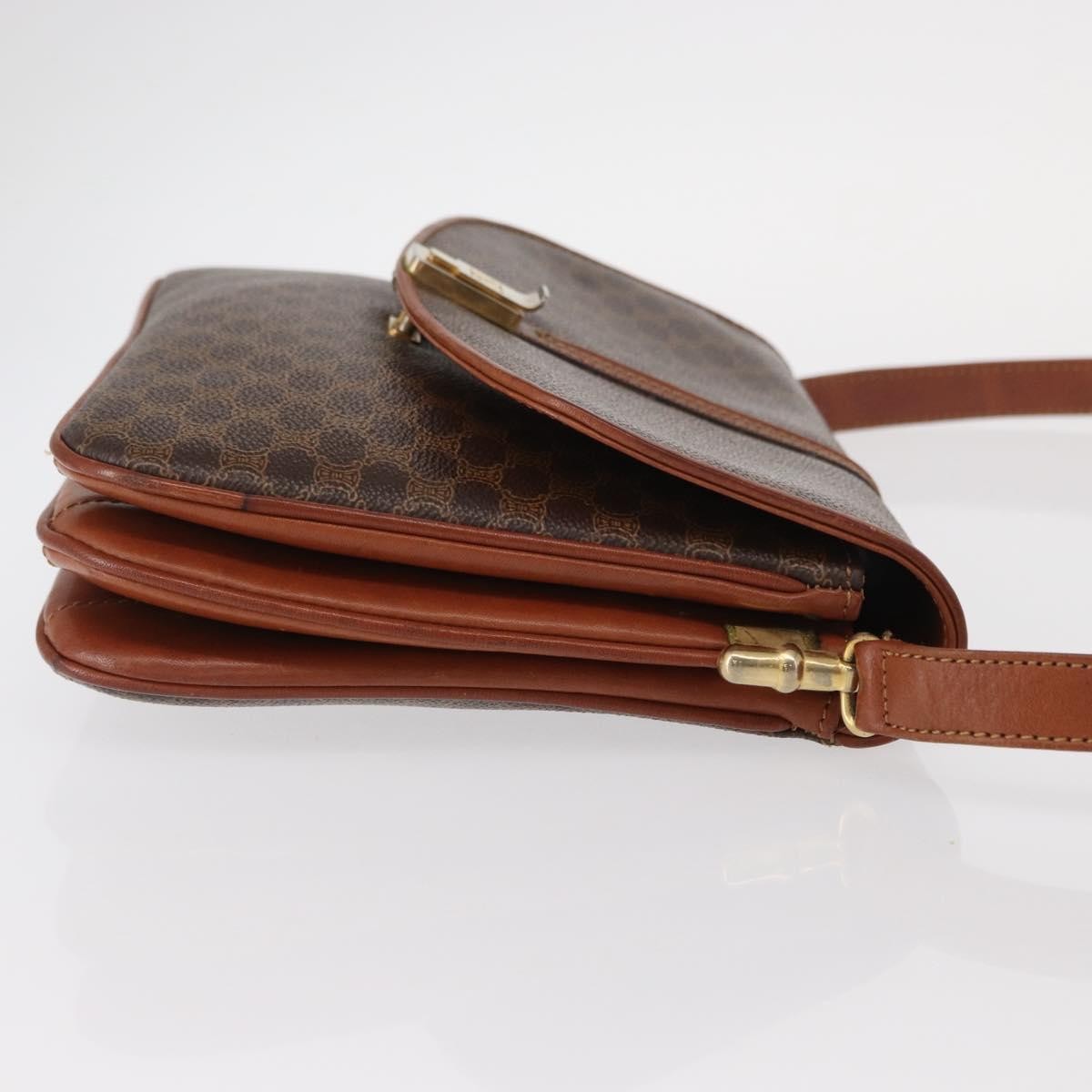 Celine Vintage Shoulder Bag Canvas Brown Canvas Shoulder Bag Bag