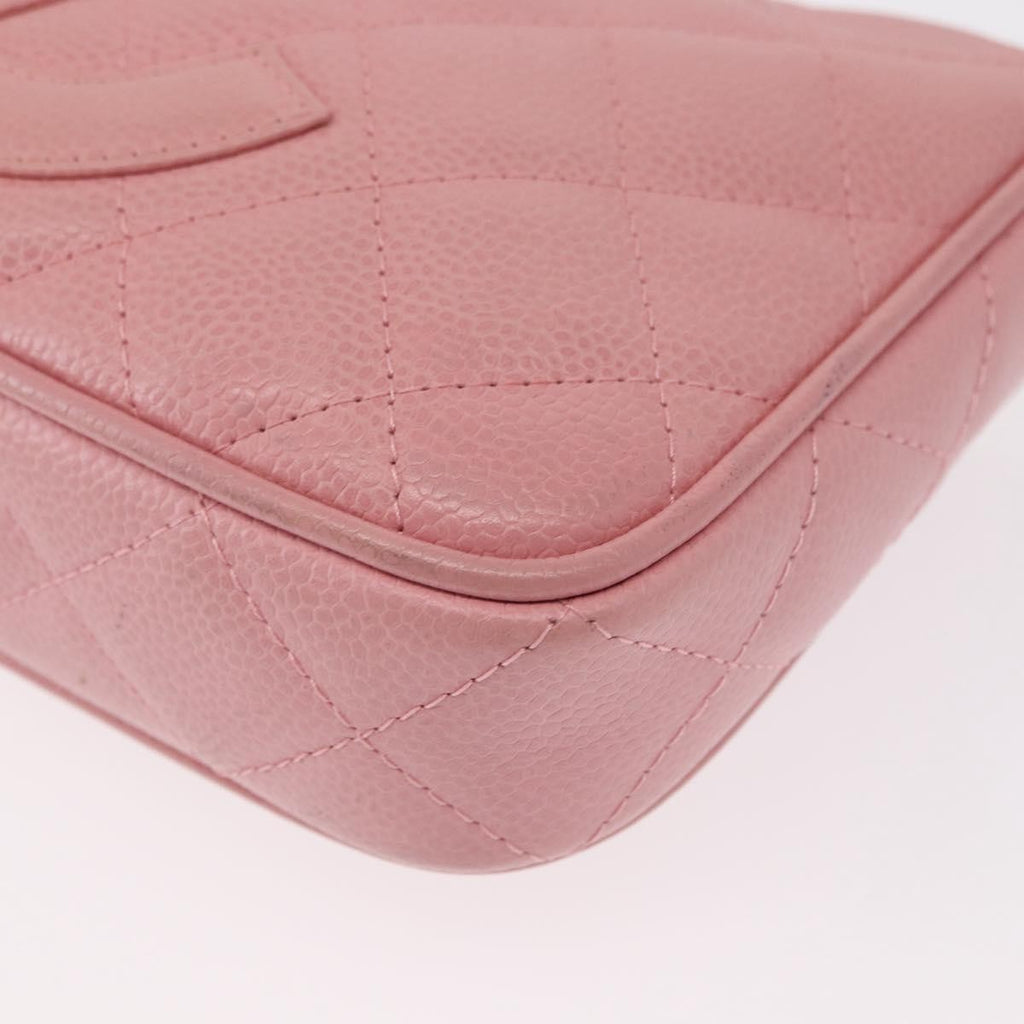 Chanel Timeless Cc Chain Shoulder Bag Quilted Caviar Pink Leather Shoulder Bag Bag