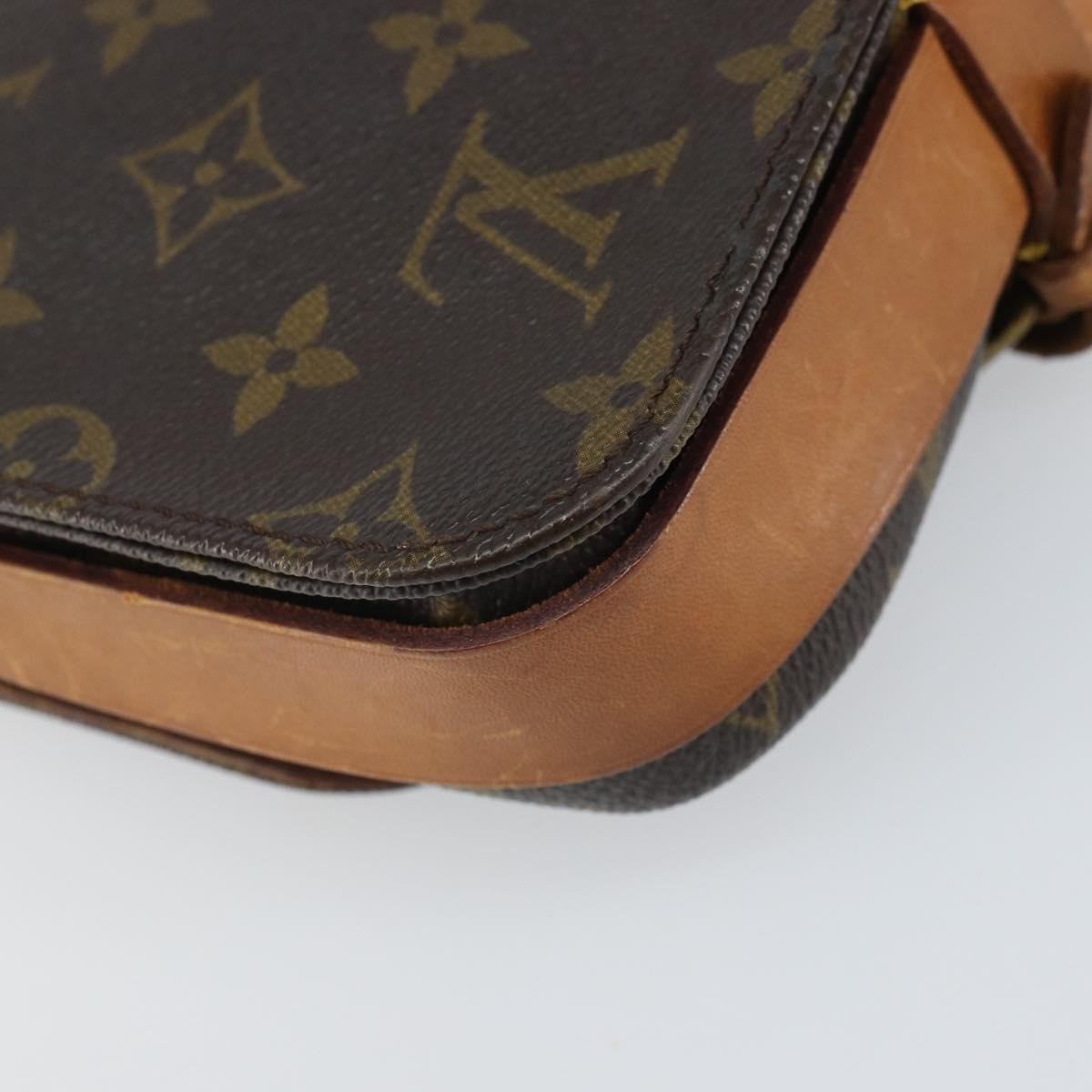 Louis Vuitton Cartouchiere Handbag Monogram Canvas Brown Canvas Shoulder Bag