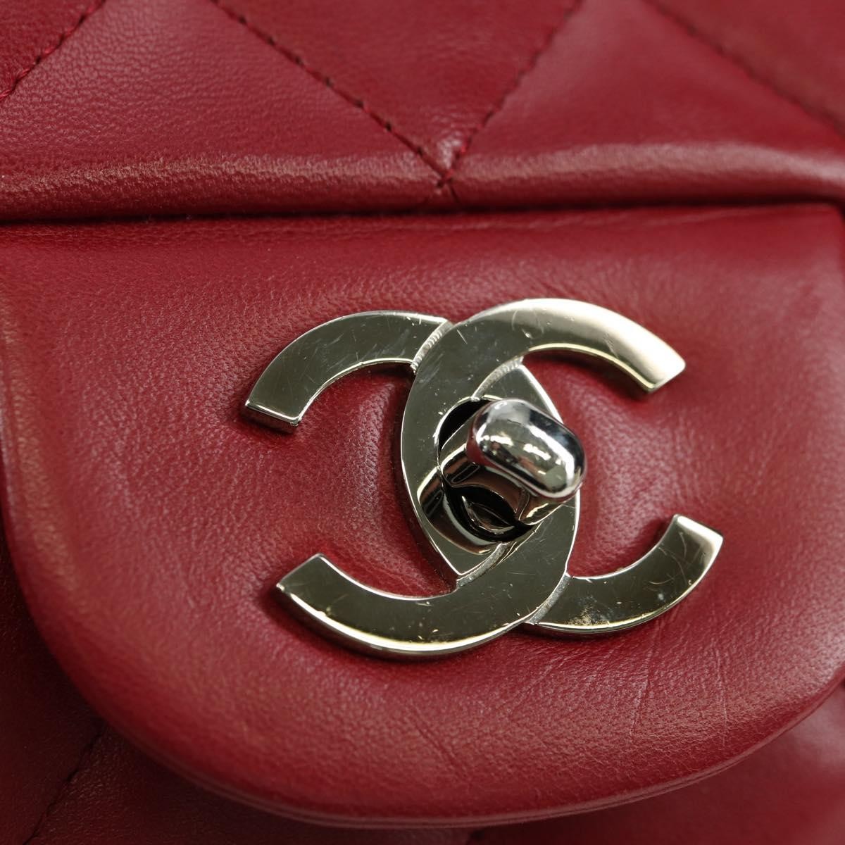 Chanel Classic Single Flap Bag Quilted Lambskin Red Leather Shoulder Bag Bag