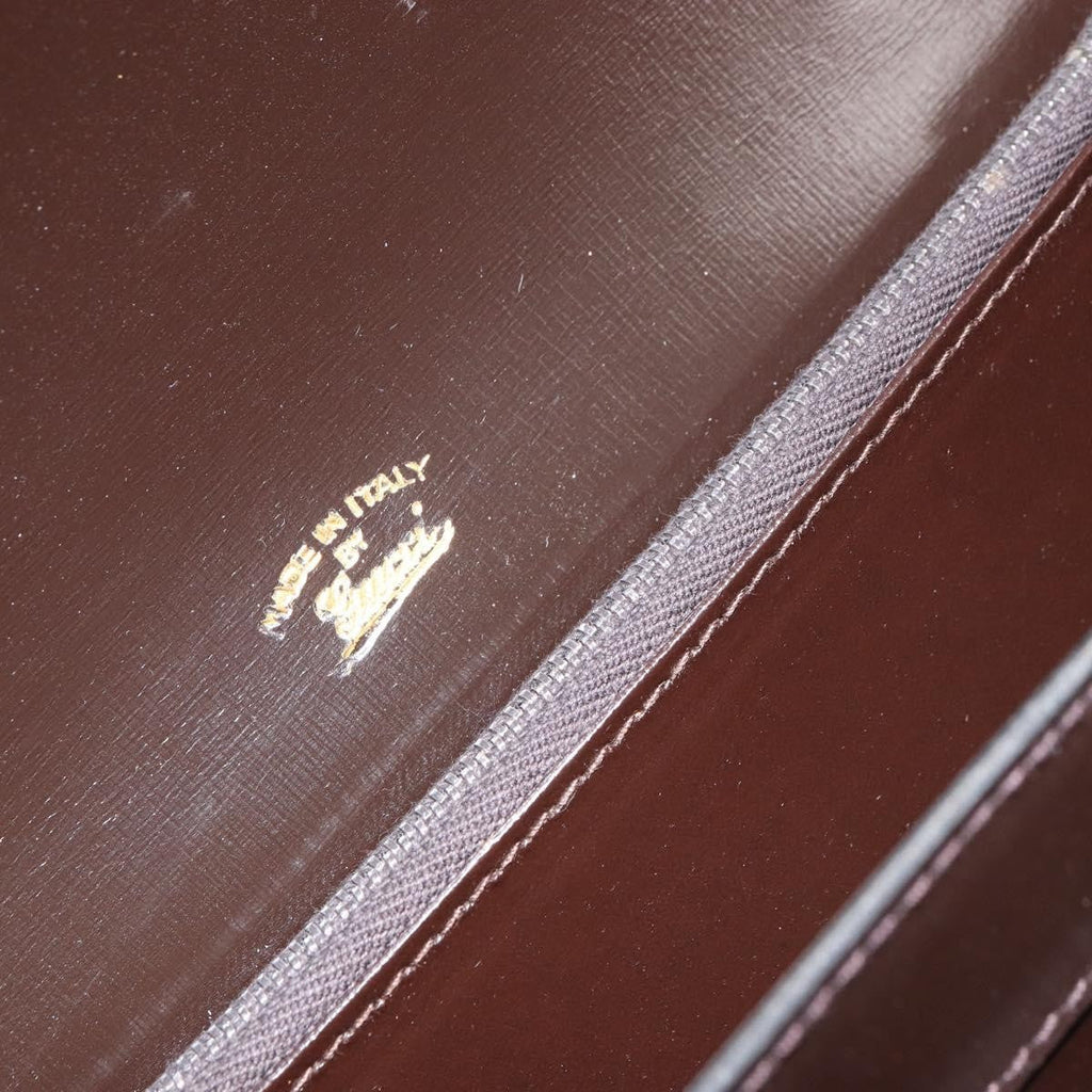 Gucci Vintage Shoulder Bag Leather Brown Leather Shoulder Bag Bag (Pre-Owned)