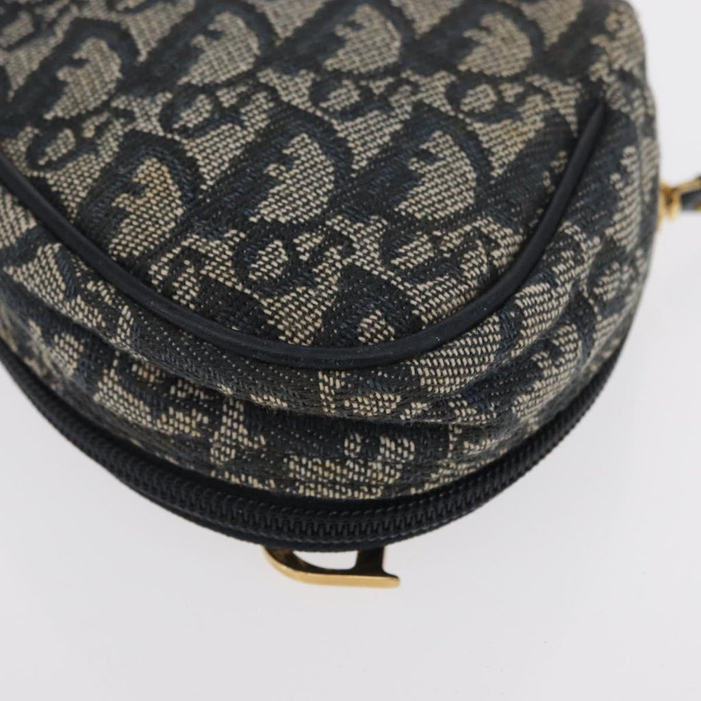 Christian Dior Saddle Zip Pouch Diorissimo Canvas Navy Canvas Clutche & Pouche Bag (Pre-Owned)