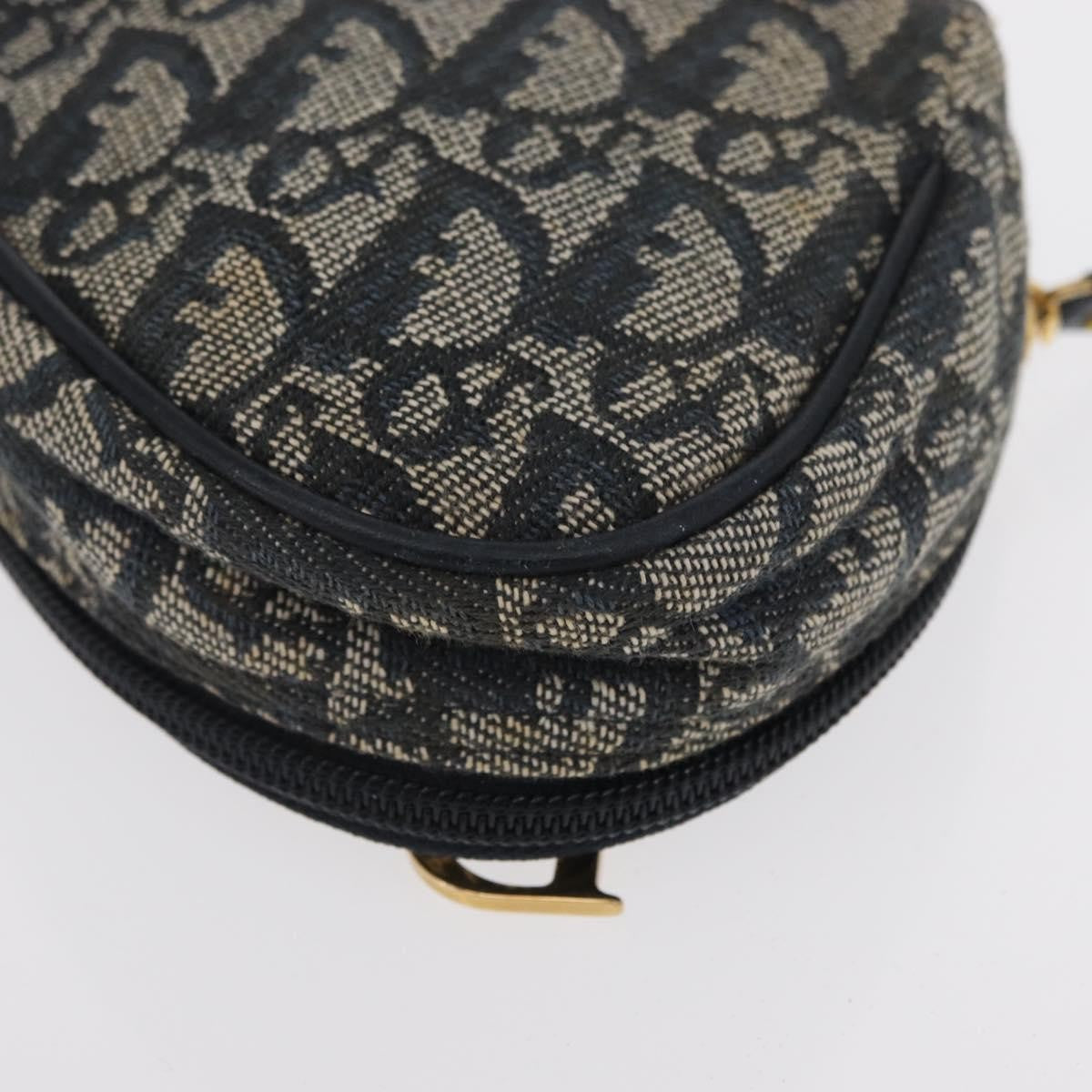 Christian Dior Saddle Zip Pouch Diorissimo Canvas Navy Canvas Clutche & Pouche Bag (Pre-Owned)