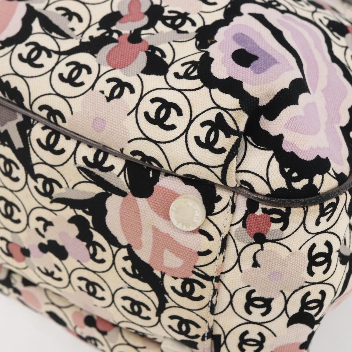 Chanel Vintage Floral Tote Canvas Beige Canvas Tote Bag Bag