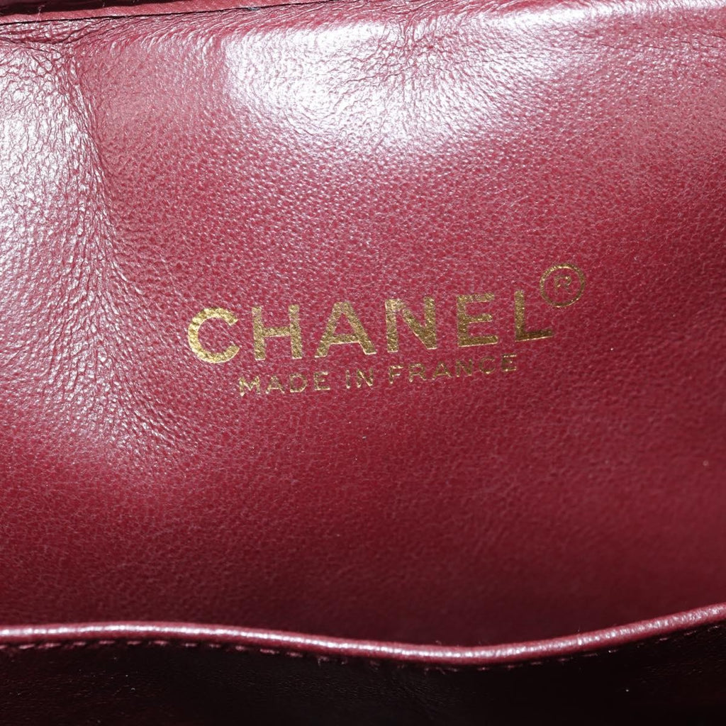 Chanel Vintage Zip Chain Shoulder Bag Quilted Lambskin Black Leather Shoulder Bag Bag