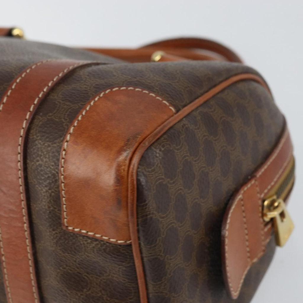 Celine Vintage Macadam Handbag Canvas And Leather Brown Canvas Handbag
