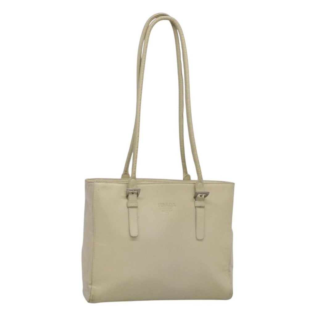 Prada Vintage Shoulder Bag Nylon And Leather White Leather Shoulder Bag Bag