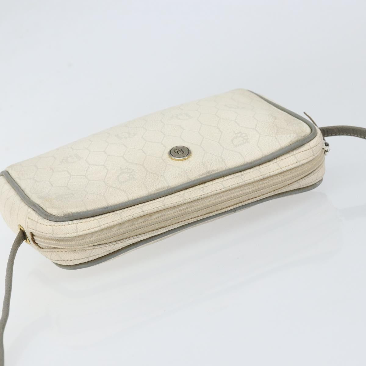 Christian Dior Vintage Honeycomb Shoulder Bag Canvas White Canvas Shoulder Bag Bag (Pre-Owned)