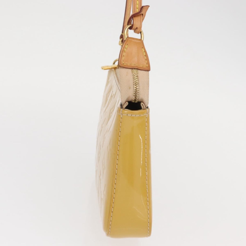 Louis Vuitton Pochette Accessoires Nm Monogram Vernis Yellow Patent_Leather Clutche & Pouche Bag