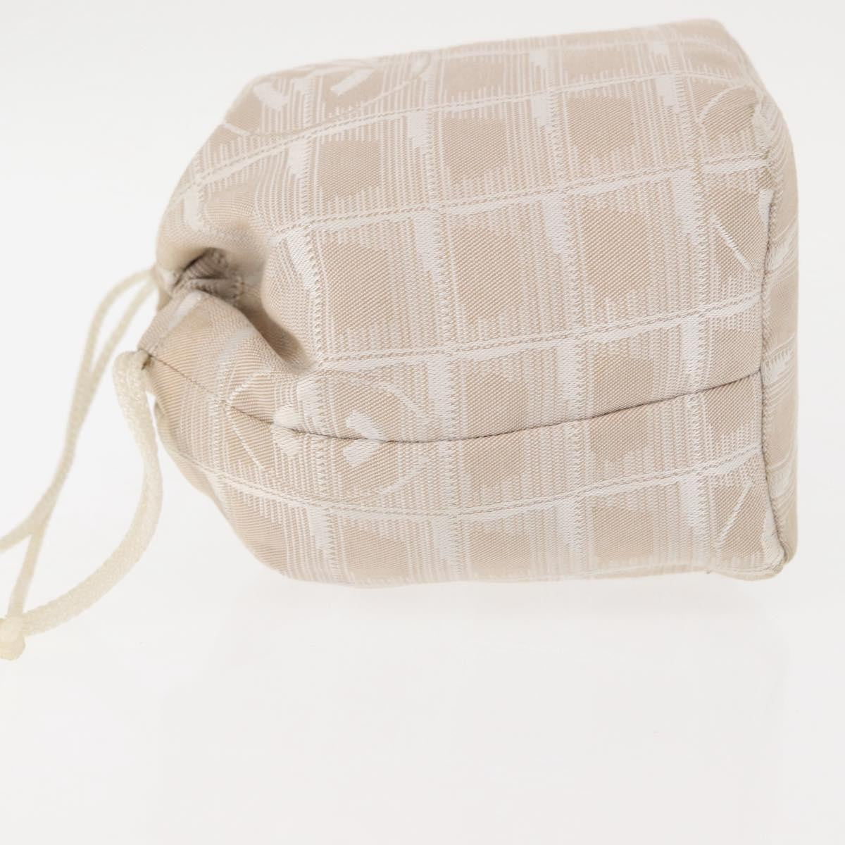 Chanel Travel Line Pouch Nylon Beige Nylon Clutche & Pouche Bag