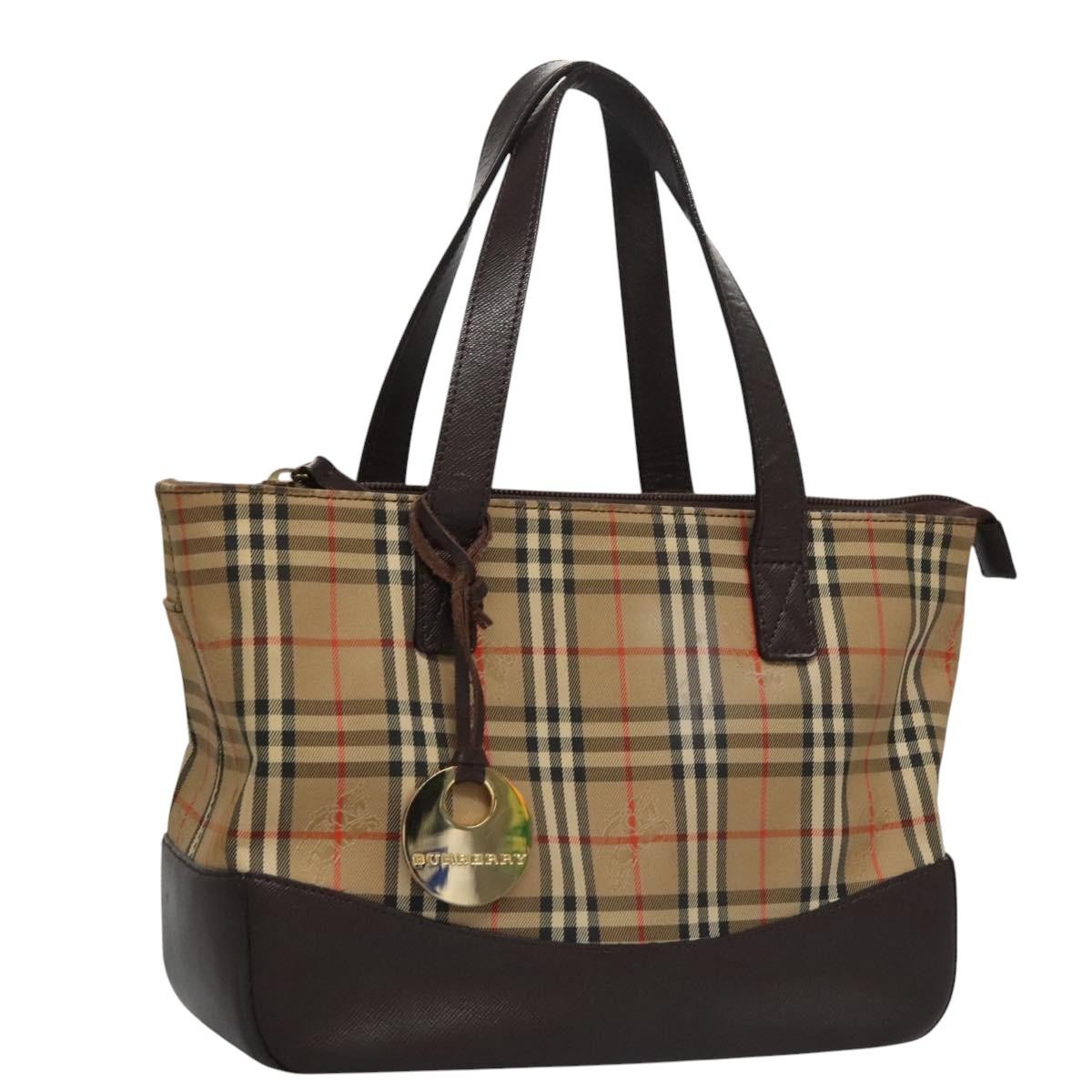 Burberry Nova Check Handbag Nova Check Canvas And Leather Beige Canvas Handbag