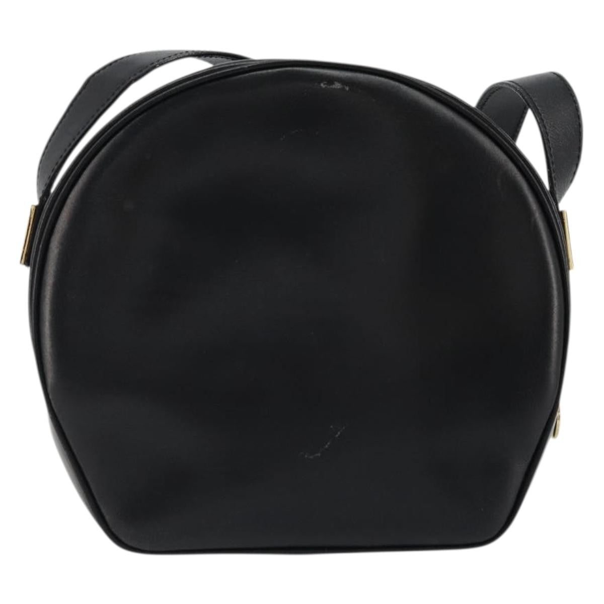 Celine Circle Logo Shoulder Bag Leather Black Leather Shoulder Bag Bag