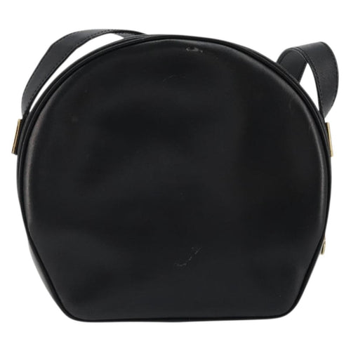 Celine Circle Logo Shoulder Bag Leather Black Leather Shoulder Bag Bag