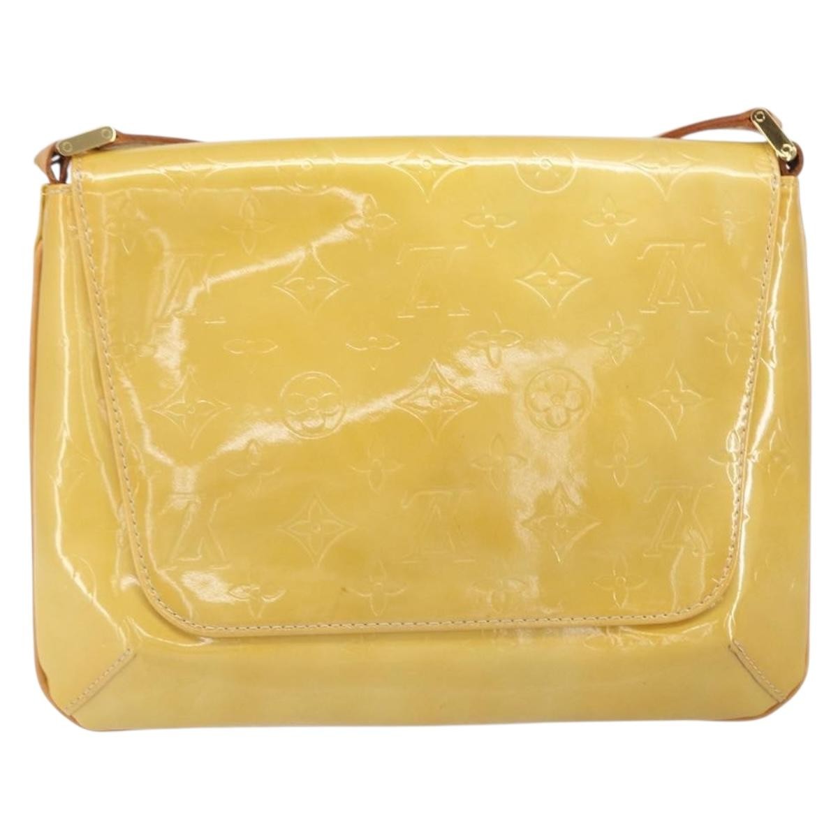 Louis Vuitton Thompson Street Handbag Monogram Vernis Beige Patent_Leather Shoulder Bag