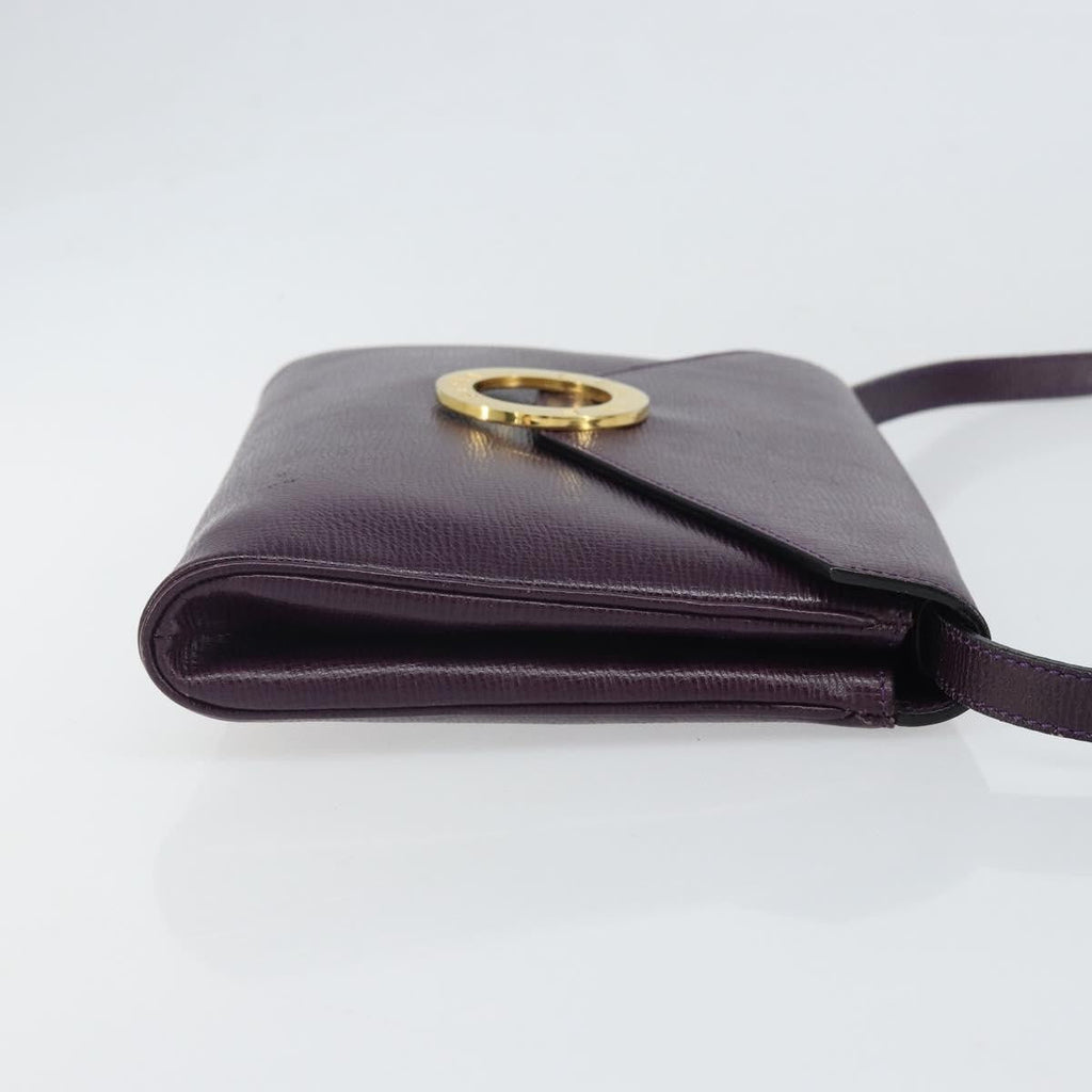 Celine Circle Logo Shoulder Bag Leather Purple Leather Shoulder Bag Bag
