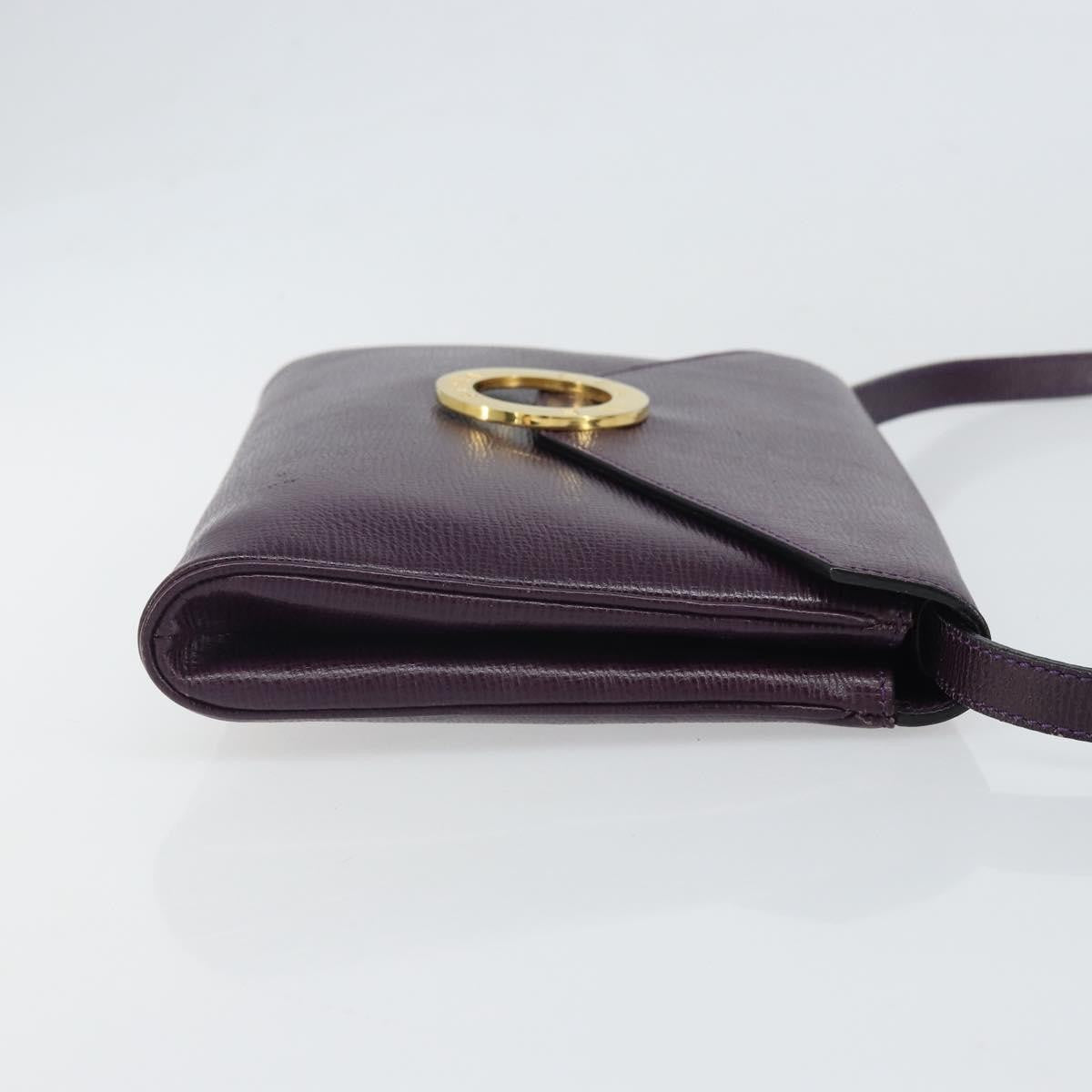 Celine Circle Logo Shoulder Bag Leather Purple Leather Shoulder Bag Bag