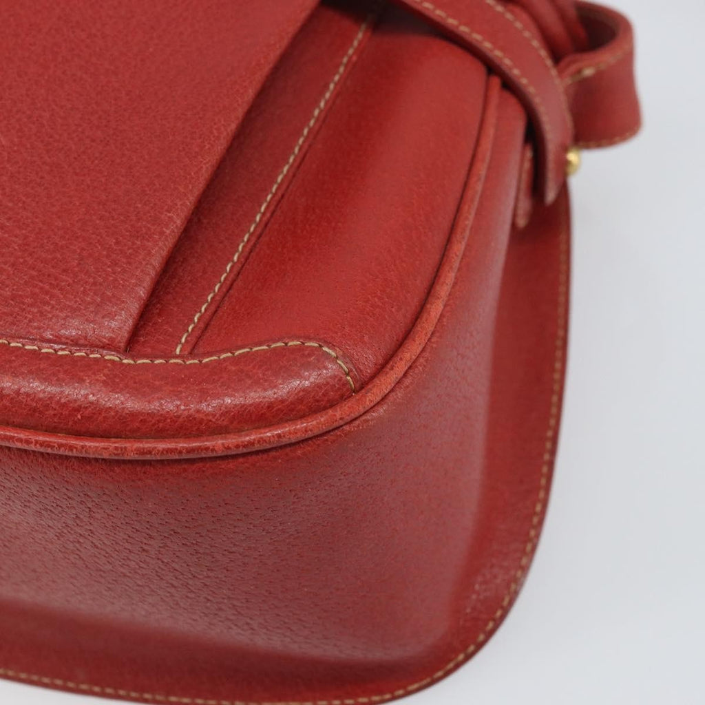 Gucci Vintage Shoulder Bag Leather Red Leather Shoulder Bag Bag (Pre-Owned)
