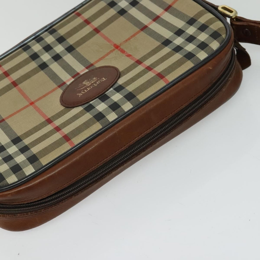 Burberry Camera Bag Vintage Check Canvas Beige Canvas Shoulder Bag