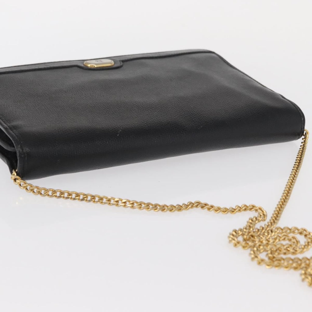 Christian Dior Vintage Shoulder Bag Leather Black Leather Shoulder Bag Bag (Pre-Owned)