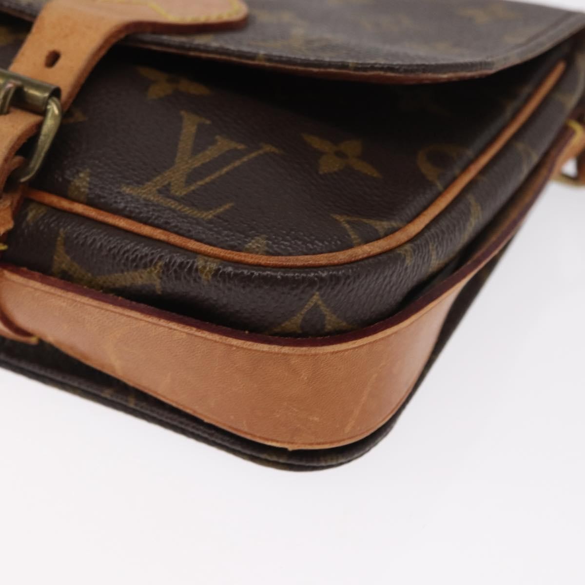 Louis Vuitton Cartouchiere Handbag Monogram Canvas Brown Canvas Shoulder Bag