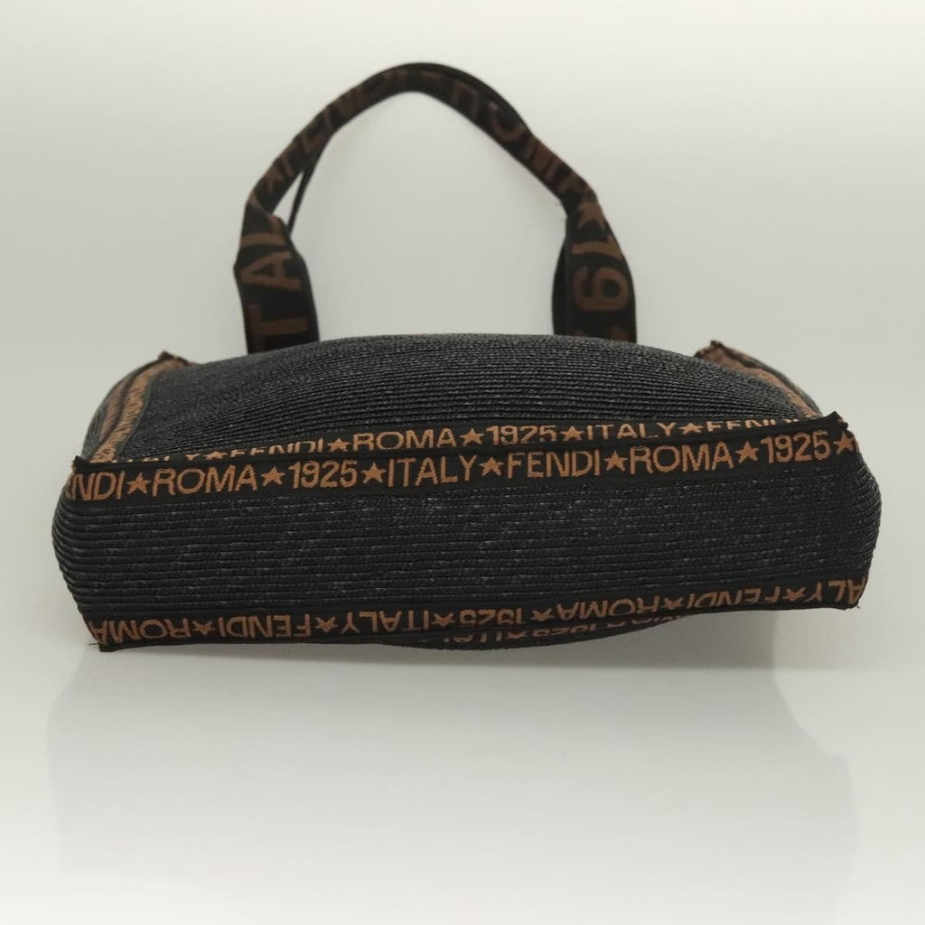 Fendi Zucca Tote Bag Straw Black Wood Tote Bag Bag