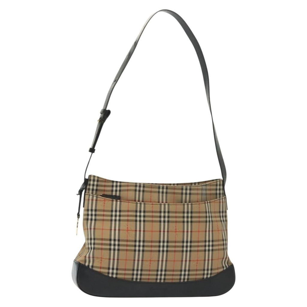 Burberry Shoulder Bag Nova Check Canvas Beige Canvas Bag