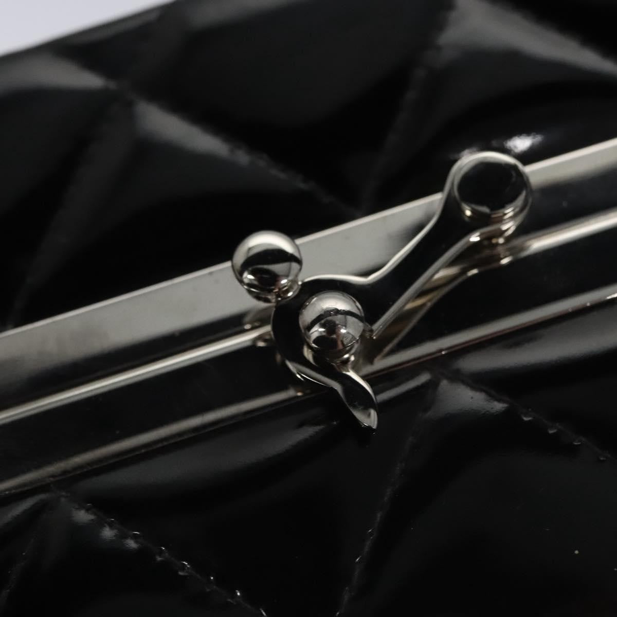 Chanel Vintage Metal Box Bag Quilted Patent Black Patent_Leather Handbag