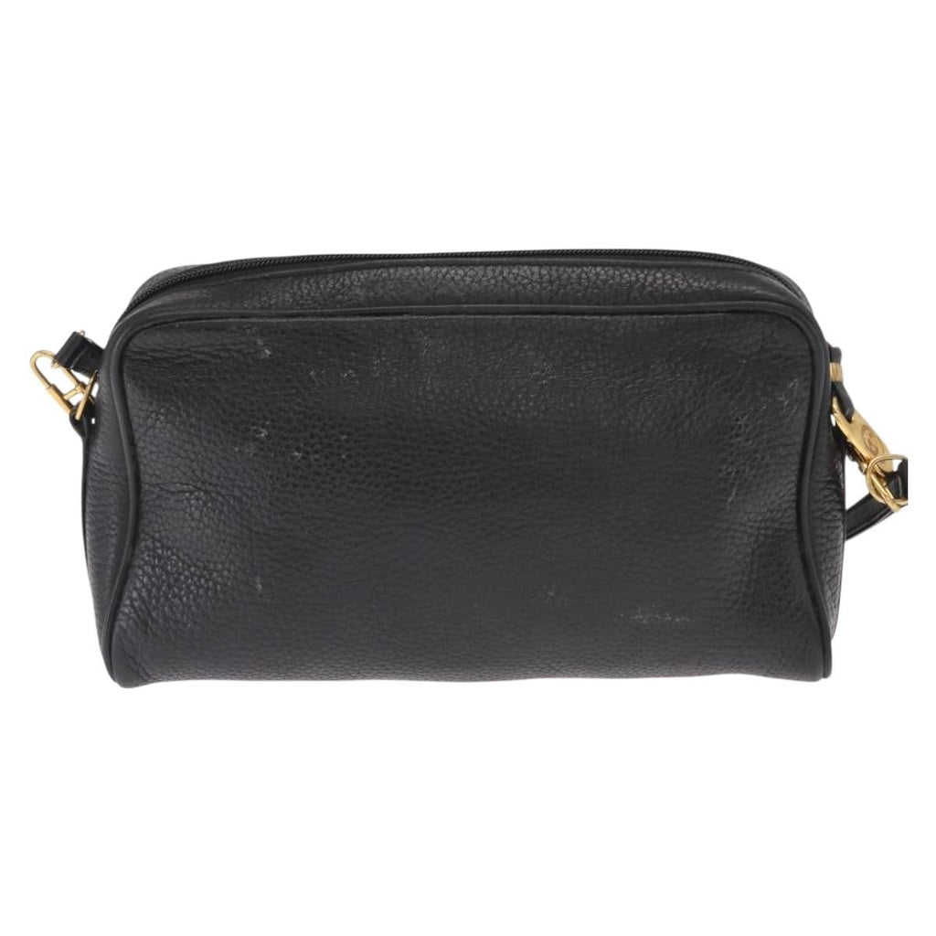 Gucci Vintage Shoulder Bag Leather Black Leather Shoulder Bag Bag (Pre-Owned)